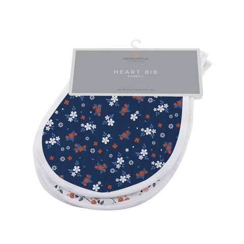 Blooms Floral Bamboo Heart Bib 2PK - Little Luxurious Store
