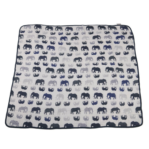 Blue Elephants Blanket - Little Luxurious Store