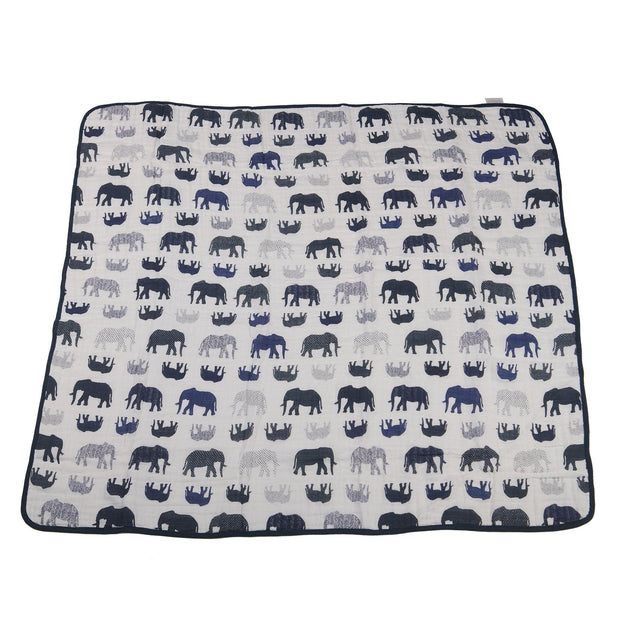 Blue Elephants Blanket - Little Luxurious Store
