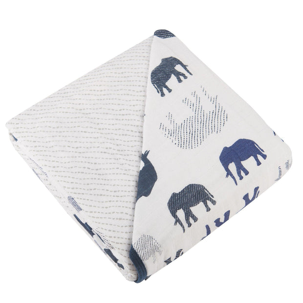 Blue Elephants Blanket - Little Luxurious Store