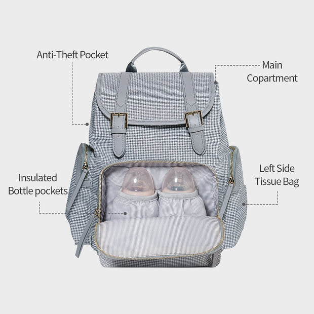 Tweed Diaper Bag Backpack - Little Luxurious Store