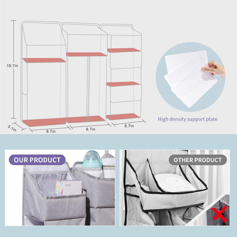 3 - in - 1 Bedside Crib Organizer - Little Luxurious Store