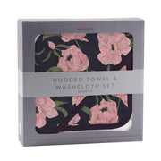 Pink Flowers Hooded Towel and Washcloth Set - Little Luxurious Store