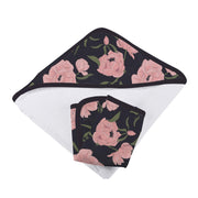 Pink Flowers Hooded Towel and Washcloth Set - Little Luxurious Store