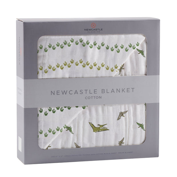 Dino Feet Cotton Muslin Blanket - Little Luxurious Store