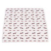 Vintage Steam Trains and Blue Stripe Bamboo Muslin Newcastle Blanket - Little Luxurious Store