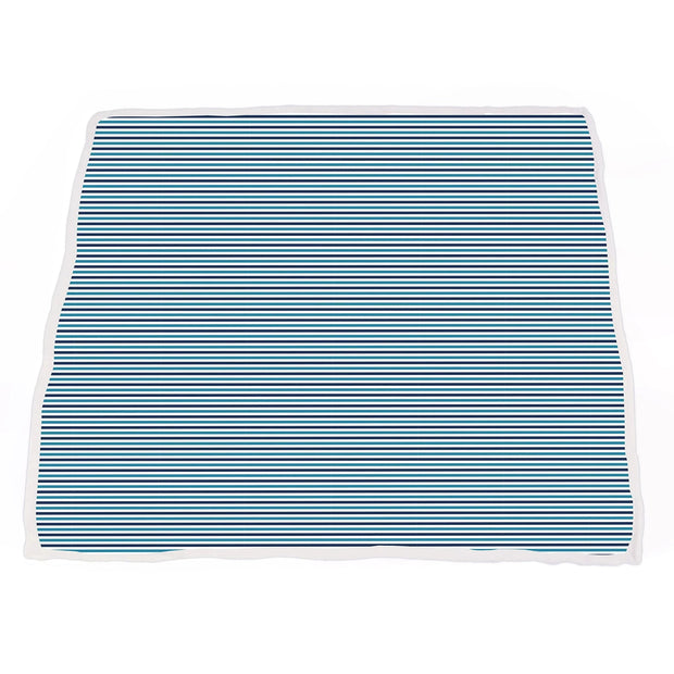 Vintage Steam Trains and Blue Stripe Bamboo Muslin Newcastle Blanket - Little Luxurious Store